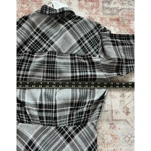 Veronica Beard Sierra Plaid Flannel Ruched Shirt Dress Womens Size 4 NWT - Picture 7 of 8